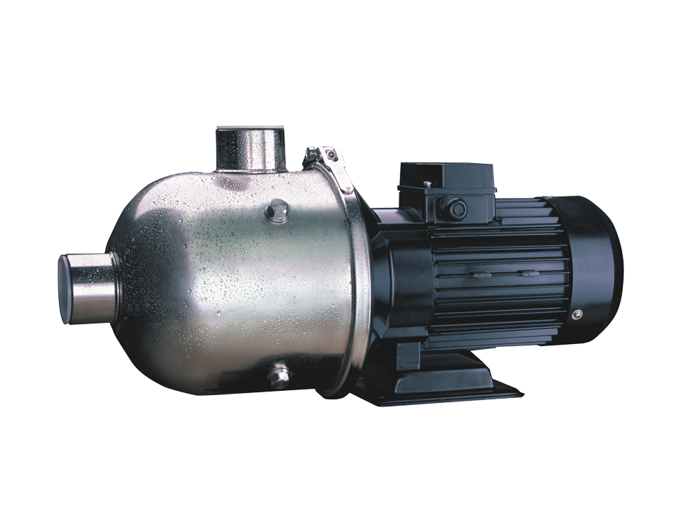 非自吸臥式多級離心泵，葉輪導(dǎo)葉采用不銹鋼板沖壓焊接制成，配加長軸電機，軸向入口和徑向出口。