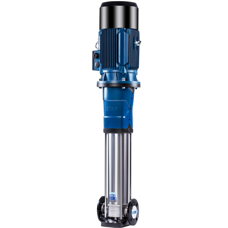 參照歐洲標準自主研發(fā)的新一代、高效率非自吸立式多級離心泵。產(chǎn)品采用全新的工業(yè)設計，能效指標達到MEI≥0.7，葉輪導葉采用不銹鋼板沖壓焊接或不銹鋼精密鑄造制成，電機為全封閉，風冷式二極標準電機。
